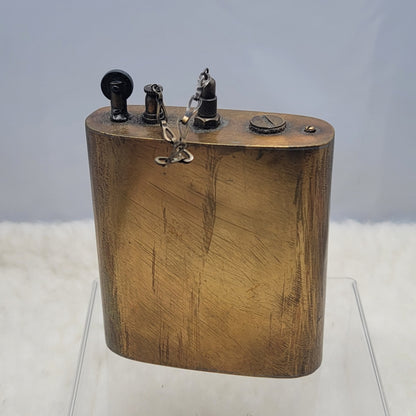 Vintage Antique Brass Oversize Flask Table Lighter Trench Art Military Steampunk