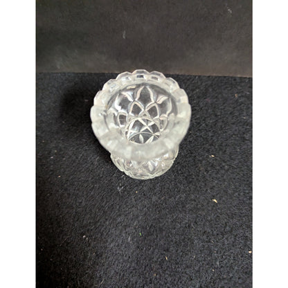 Vintage Clear Cut Glass Hourglass Toothpick Holder TableWare Fancy