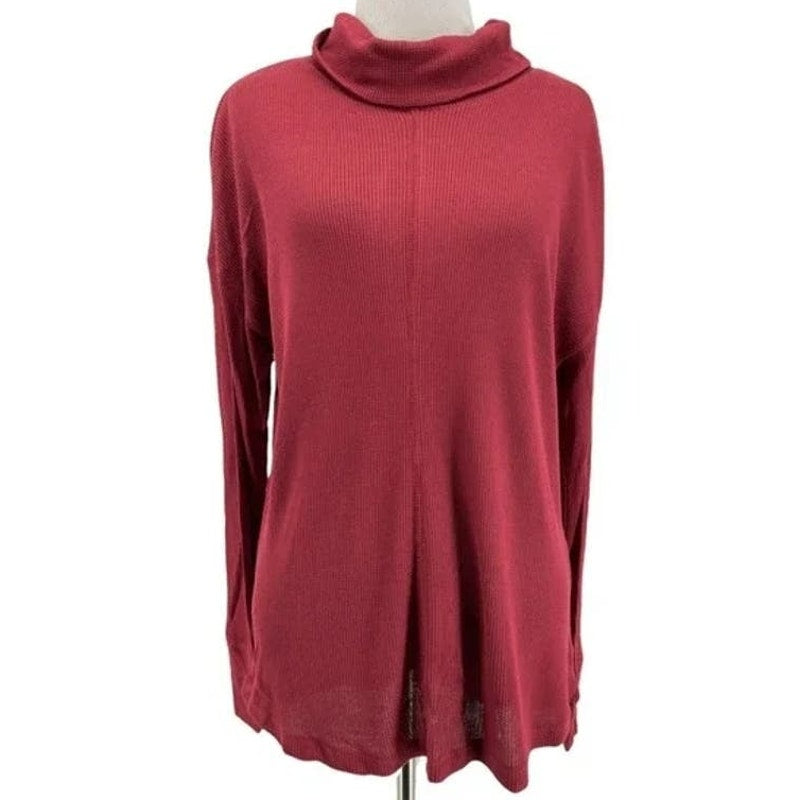 Sanctuary Cowl Neck Stretchy High Low Top Sz XL/Extra Large in Burgundy NWT