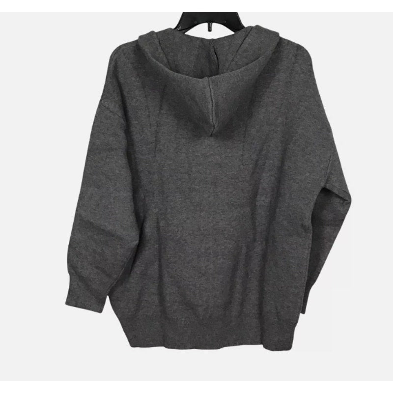 Cotton Emporium Full Zip Hooded Viscose Blend Gray Jacket GRAY $82 SMALL hoodie