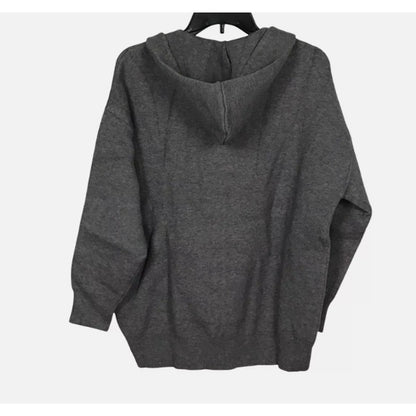 Cotton Emporium Full Zip Hooded Viscose Blend Gray Jacket GRAY $82 SMALL hoodie