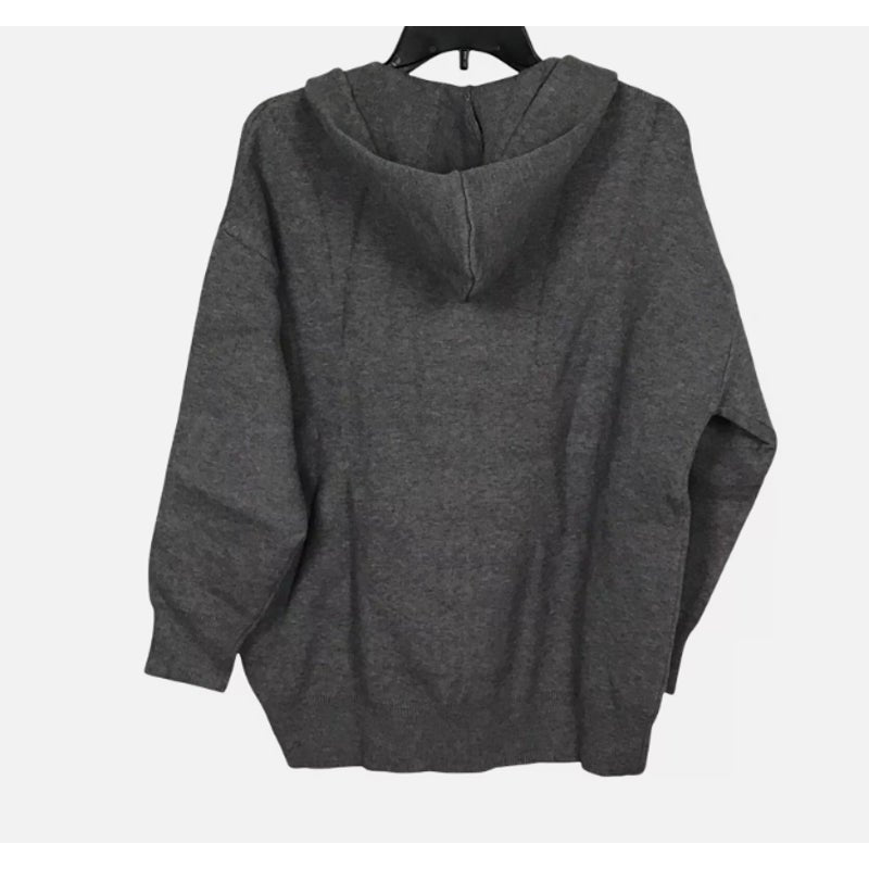 Cotton Emporium Full Zip Hooded Viscose Blend Gray Jacket GRAY $82 SMALL hoodie