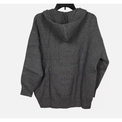 Cotton Emporium Full Zip Hooded Viscose Blend Gray Jacket GRAY $82 SMALL hoodie