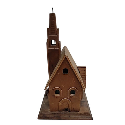 Vintage Christmas Jesus Wood Church Music Box Rare Amazing Grace MISSING Cross