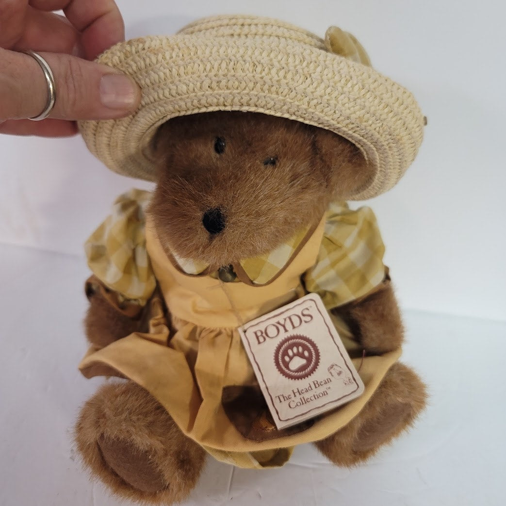 Vintage Boyds Bears Head Bean Collection Gretchen Marie Pearsley Plush With Tag