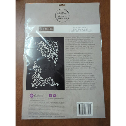 Redesign with Prima "Damask Panels" Silk Screen Stencil