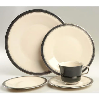 Vintage Discontinued Black Band 5 Pc. Place Setting Indigo Franciscan China Set