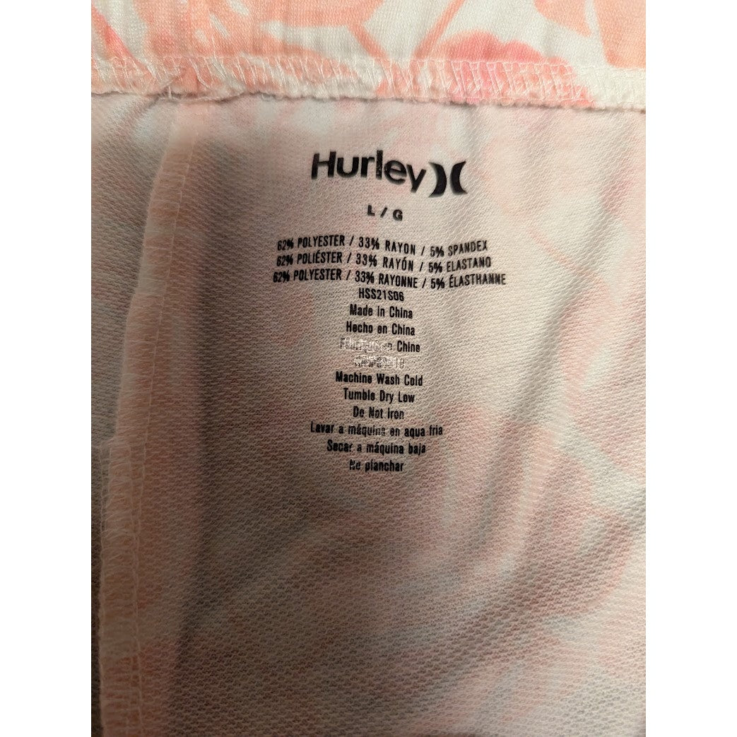 Hurley Soft Cozy PJ bottoms drawstring waist Pink botanicals Size Large NEW