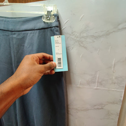Antonio Melani Dusty Blue Side Zip Wide Leg Trousers Career Coastal Clean Sze 2