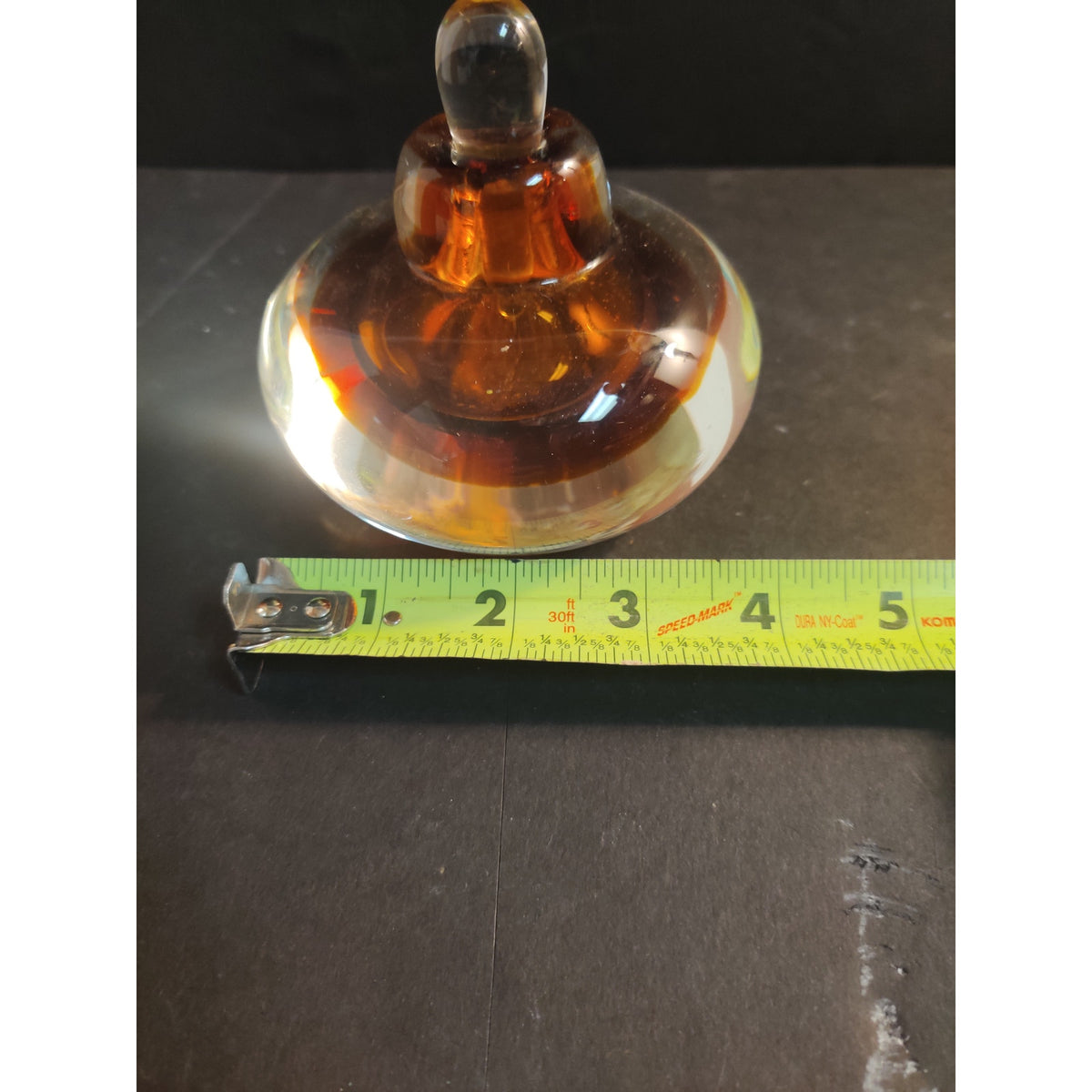 Vintage Houbigant Sommerso Art Glass Perfume Bottle Amber Topaz Signed Base