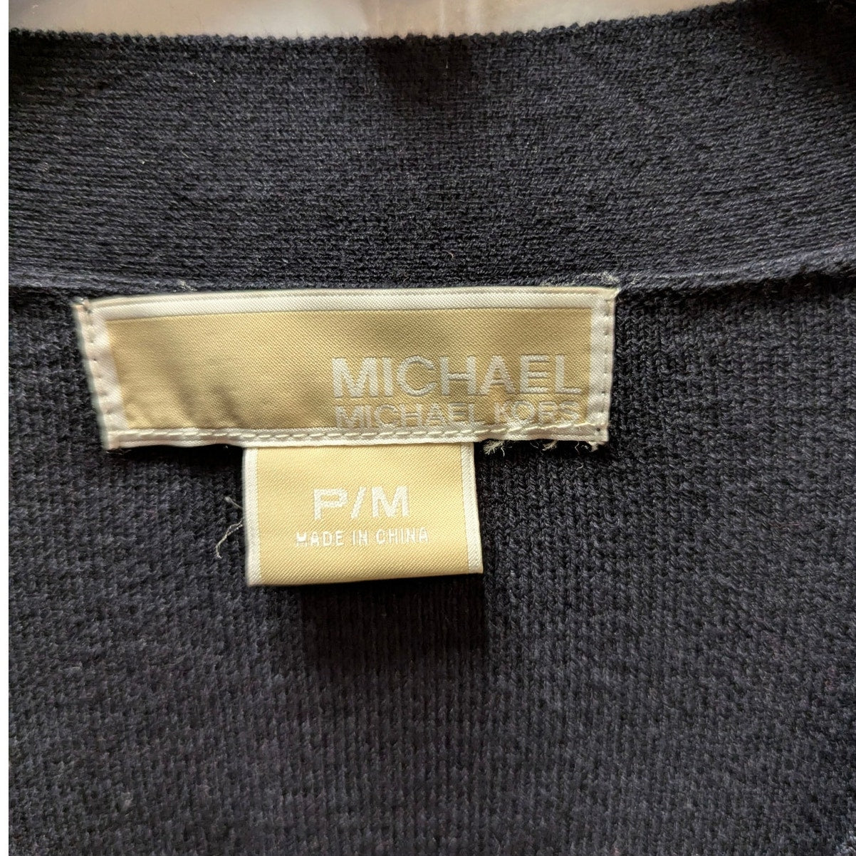 MICHAEL Michael Kors Black Short Sleeve Ribbed Empire Waist Cardigan Size Medium