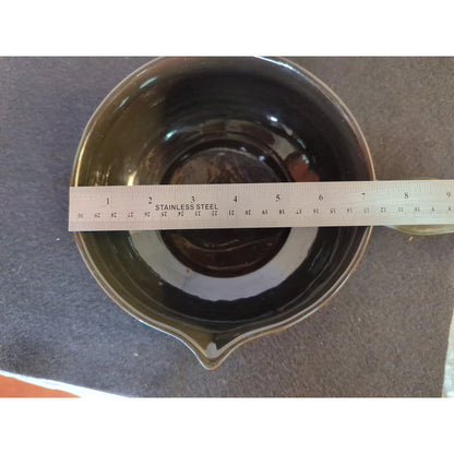 Eduardo Vega Cuenca Ecuador Pottery Signed Caquelon Sauce Pan Pot Bowl Handle