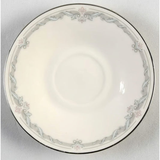 LENOX Kingston Saucer Taupe Blue Platinum rim Excellent Fine china