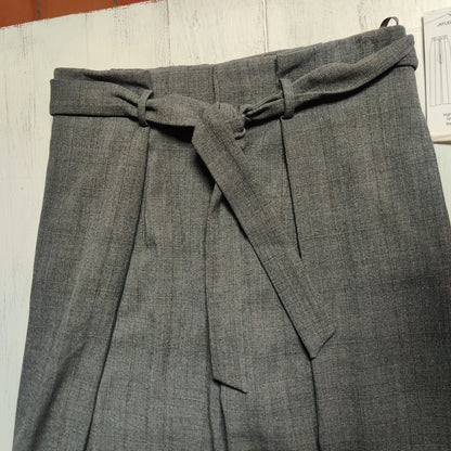Antonio Melani Pleated Trousers NWT 2 High Waist Wide Leg Grey Plaid career belt