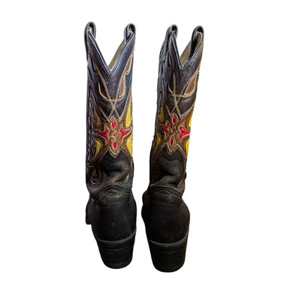 Texas Boot Co. 80's Cowboy boots Size 8.5 D Leather butterfly Style M99