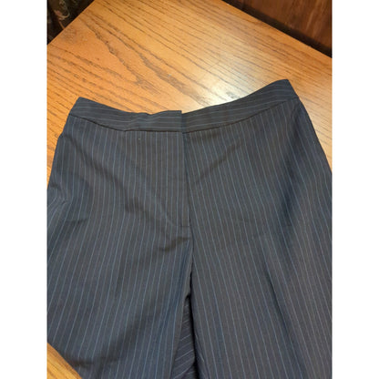 Alex Marie Navy Blue Pinstripe trouser Career Size 2P boot cut flat front