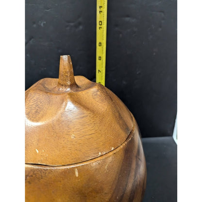 Vintage Wood 7 pc. Apple Pumpkin MCM Serving Set 1 Centerpiece with 5 bowls