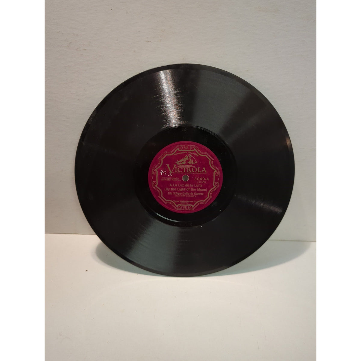 Shellac Dis Vintage 78 Record LP Album Disc Shellac Vinyl Tito Schipa and Emilio d ...
