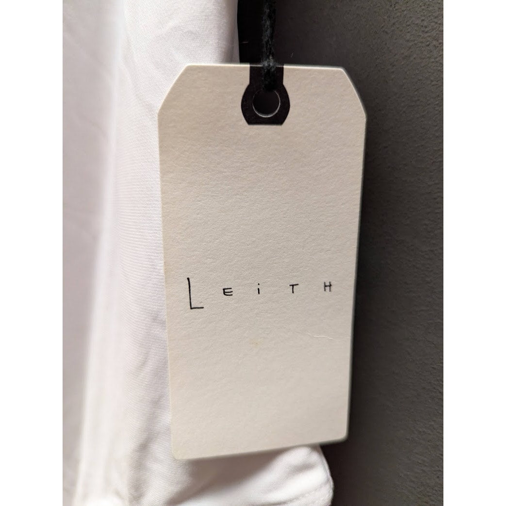 Leith Women's Small Solid White Scoop Neck Bodysuit NWT Thong Casual Layering