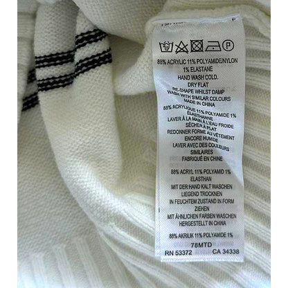 NWT French Connection Mock Neck Pullover Sweater Sz Large in Winter White/Black
