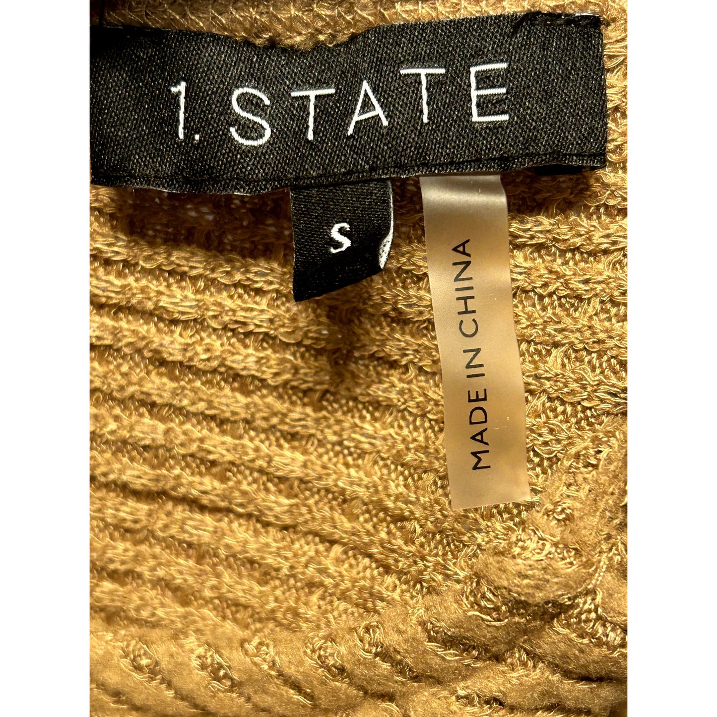 1.STATE NWT Wild Oak Knot Back Waffle Knit Sweater Top Size Extra-Small XS NEW