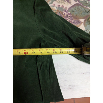 Vintage Kim Rogers Green Velour Tracksuit Set Zip Jacket Pants Y2K Lounge Medium