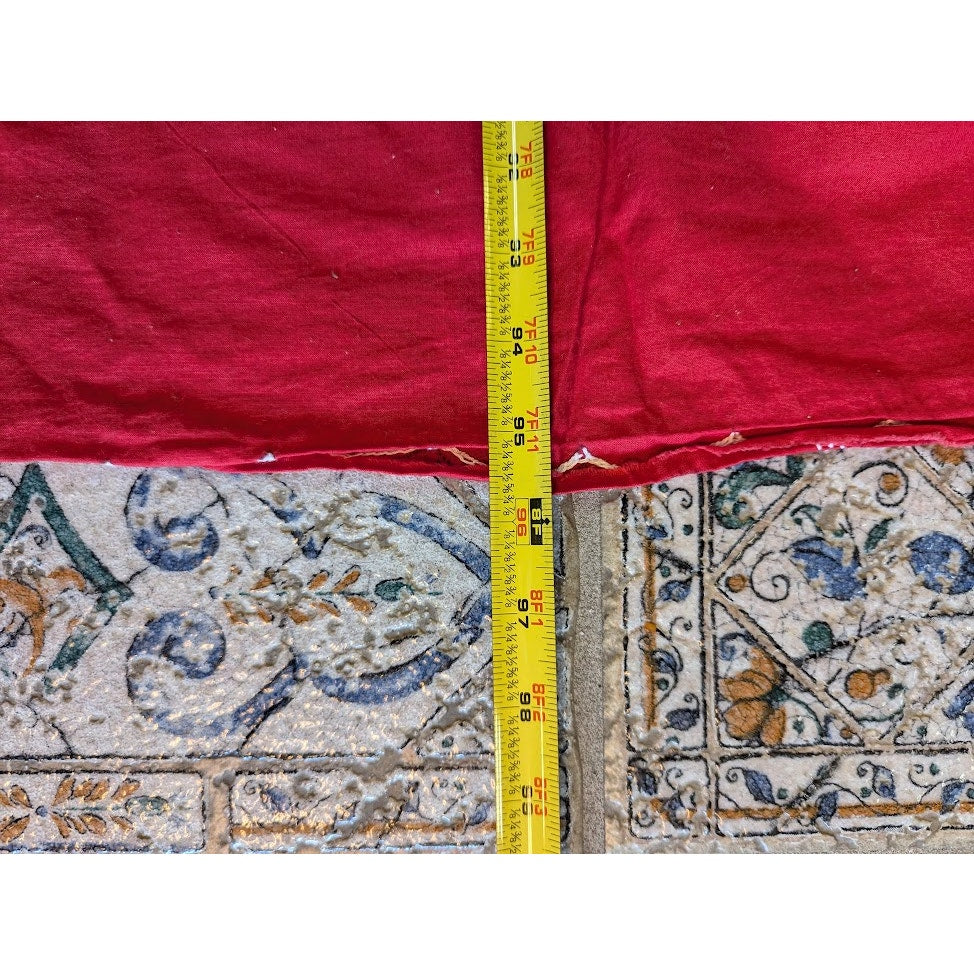Vintage Cotton Coverlet 2 Shams Queen/Full red white embroidery Floral Medallion