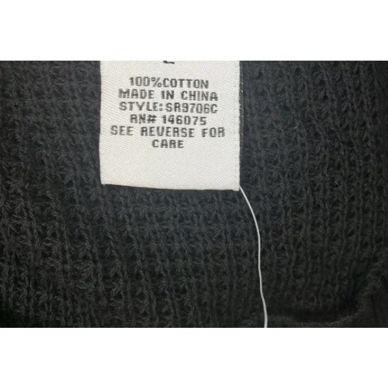 Sweet Romeo Women's Black Center Seam Long Sleeve Front Waffle Sweater Small