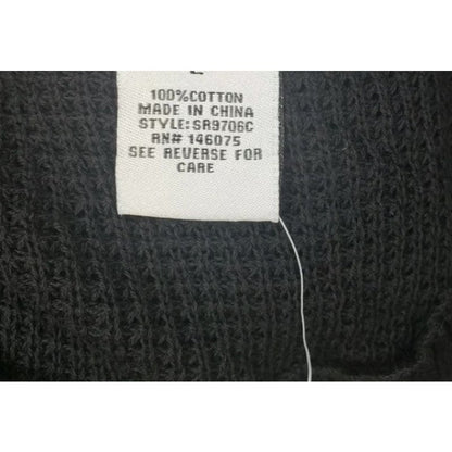 Sweet Romeo Women's Black Center Seam Long Sleeve Front Waffle Sweater Small