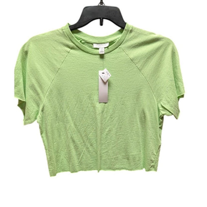 Topshop green short sleeve cut off crop top Size 6 NEW casual crew neck