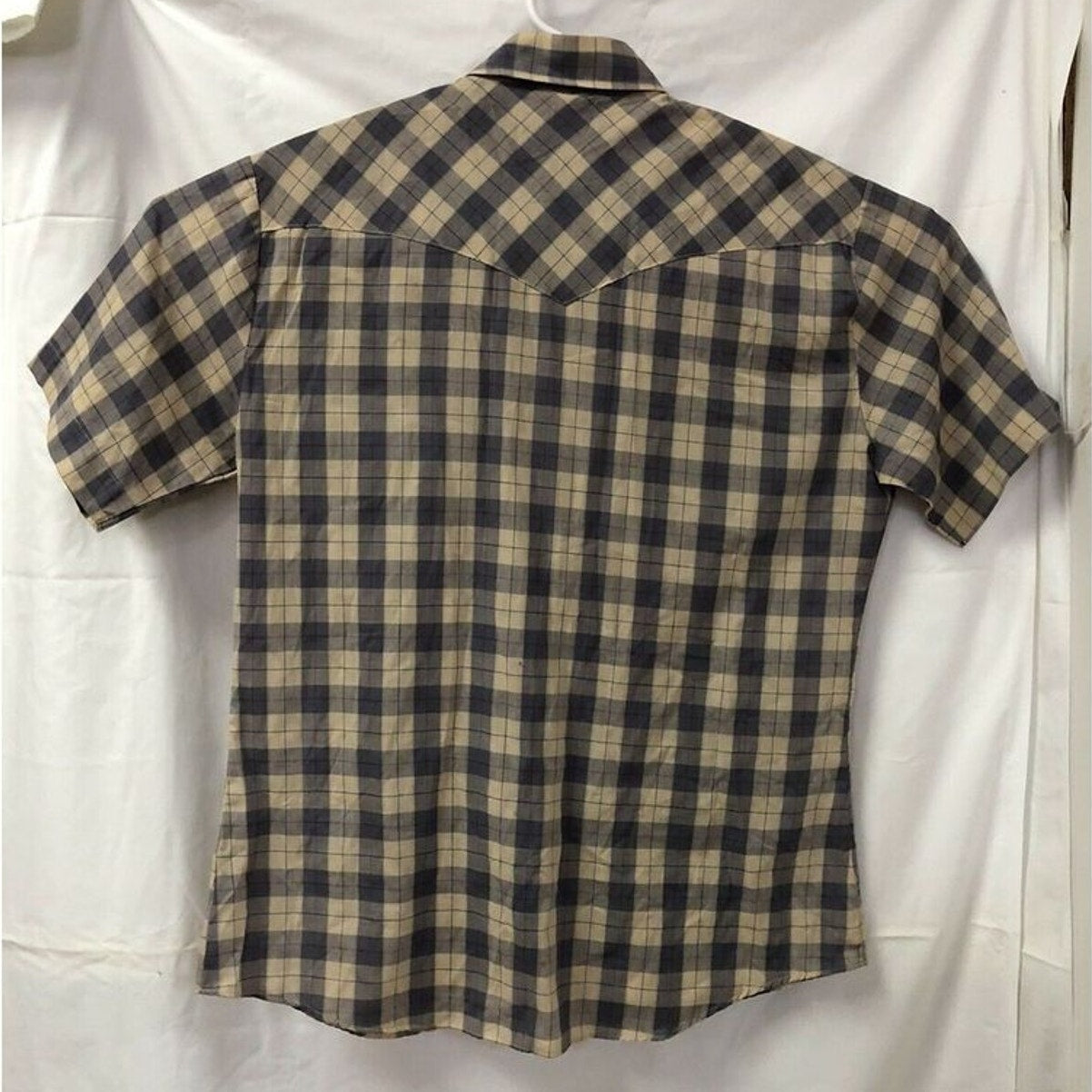 Holt Western Wear Shirt MEDIUM Pearl Snaps Rodeo Plaid Cowboy Vintage