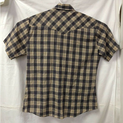 Holt Western Wear Shirt MEDIUM Pearl Snaps Rodeo Plaid Cowboy Vintage