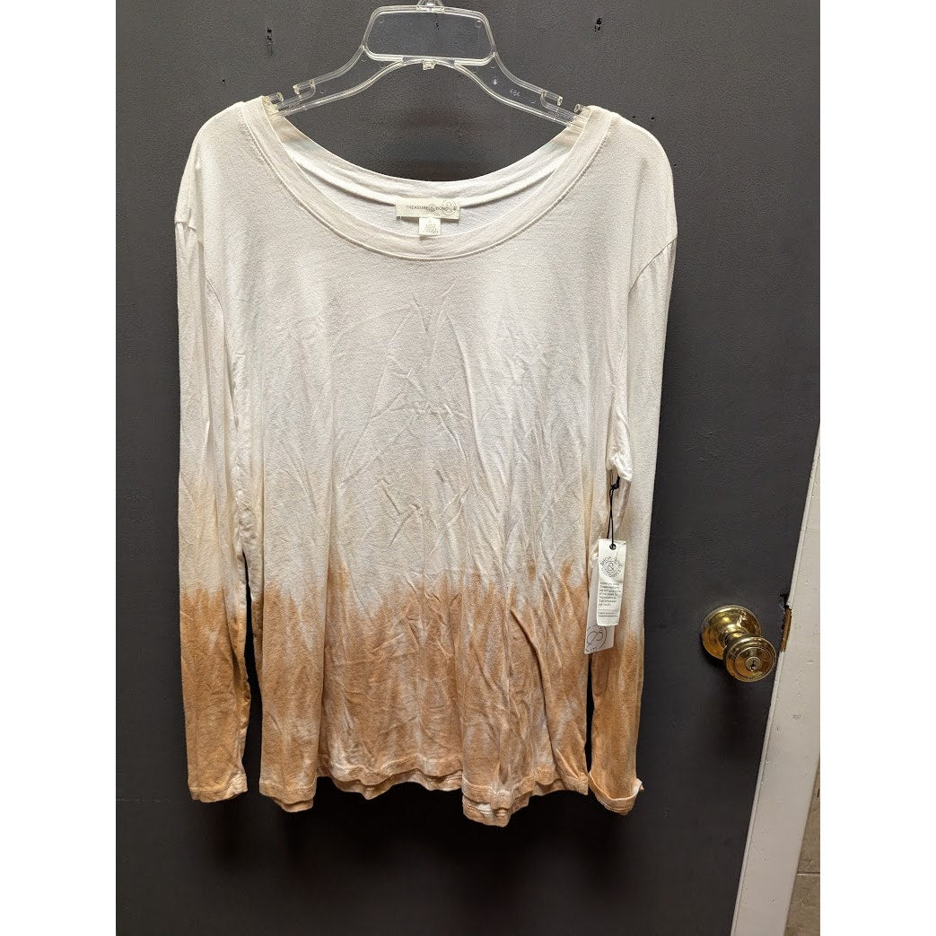 Treasure Bond long sleeve ombre Tshirt Size Large NEW scoop neck soft travel