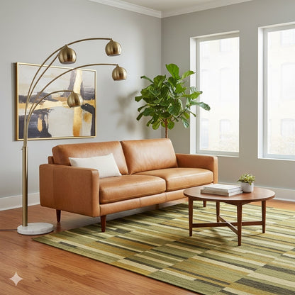 Secondhand Sandies: Satin Brass Ren Wil Dorset 3 Light 83" Tall LED Arc Floor Lamp Model: LPF3072