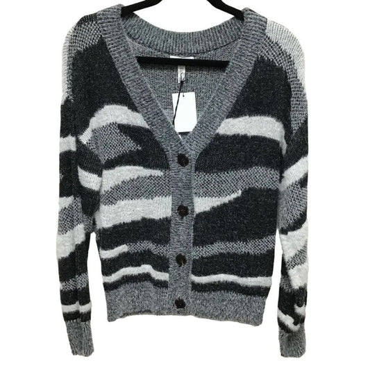 Leith Soft Fuzzy Button Cardigan Sweater Sz XL/Extra Large in Black Zebra NWT
