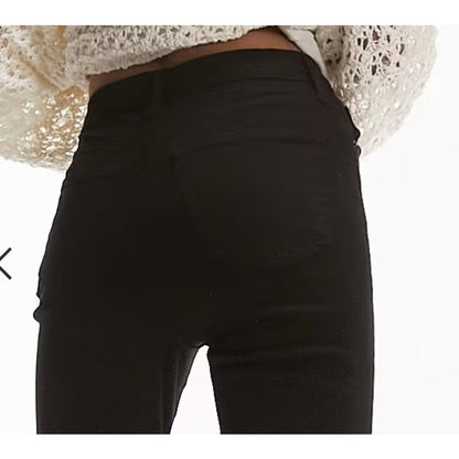 Topshop NEW MOTO Black Jamie Jeans 36 x 30 High Waist Ankle Grazer Stretch