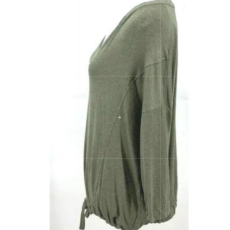 H by Bordeaux Drawstring Waist 3/4 Sleeve Top Sz XL/Extra Large in Sage NWT