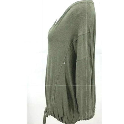 H by Bordeaux Drawstring Waist 3/4 Sleeve Top Sz XL/Extra Large in Sage NWT