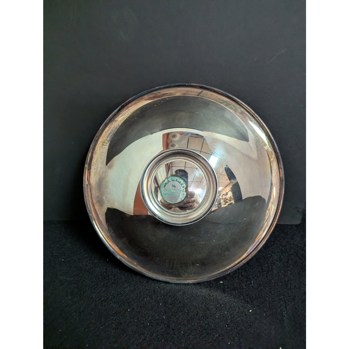 Vintage Wm. A. Rogers by Oneida Ltd. Silverplate Footed Flared Bowl Rimless