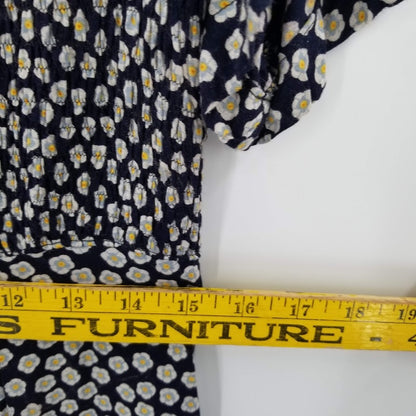 Halmode Petites SMocked Short Sleeve Floral Size 16 Dress shoulder pads PRAIRIE