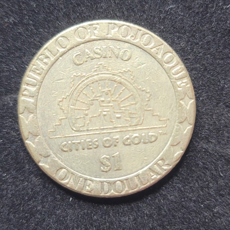 Vintage Cities of Gold Casino $1 Buffalo Chip Token Pojoaque Pueblo New Mexico