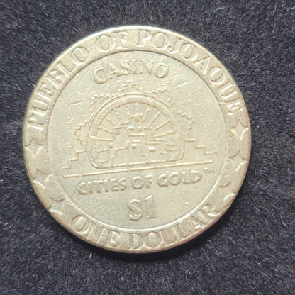 Vintage Cities of Gold Casino $1 Buffalo Chip Token Pojoaque Pueblo New Mexico