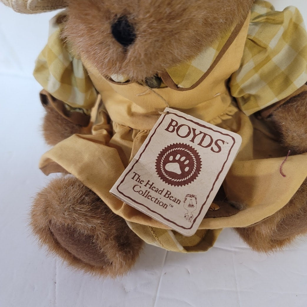 Vintage Boyds Bears Head Bean Collection Gretchen Marie Pearsley Plush With Tag