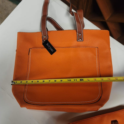 Bottari Orange Pebbled tote with snap tote bag inside, BEACH, Park, Travel NEW