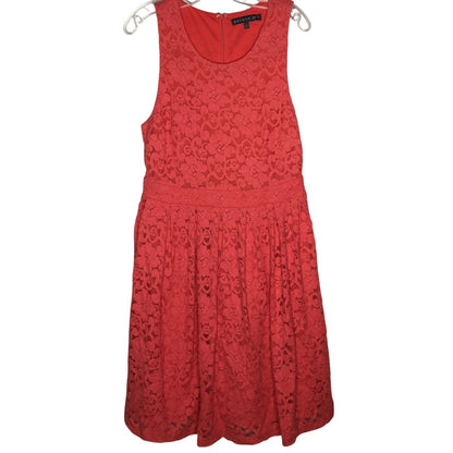 Brixon Ivy Coral lace Sleeveless dress Large Fit Flare Lined Stretch Summer