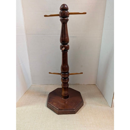 Vintage Mug Tree Holder Wood 6 Peg Coffee Cup Stand MidCentury Kitchen Organizer