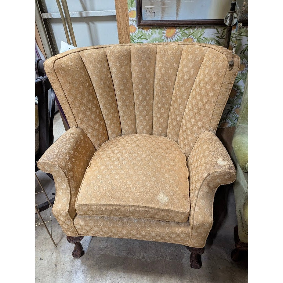 SECONDHAND SANDIES: gold fabric wingback chair VINTAGE