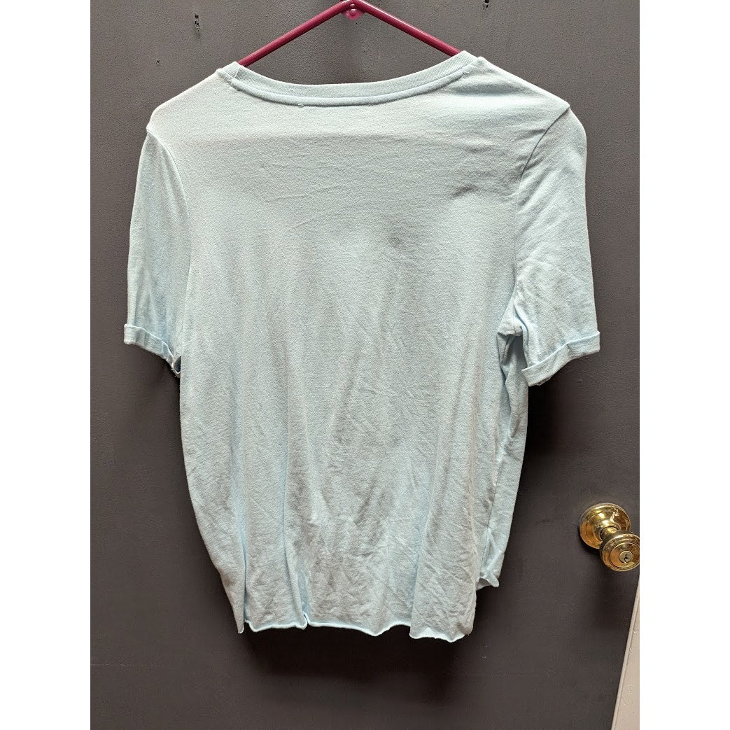 Zella Girls baby blue twist front Medium Tee Shirt Super Soft