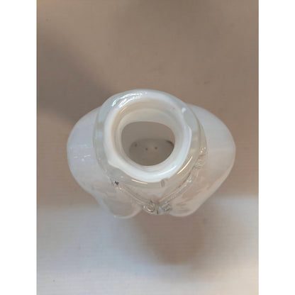Vintage Y2K Frosted Glass Female Bust Torso Vase Clear Necklace Statue 10"