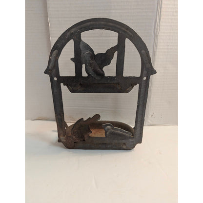 Vintage Cast Iron Songbirds Two Tier Wall Mount Bird Feeder Bath Planter